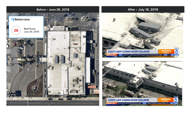 Lucky Lady Casino Roof Collapse Before and After